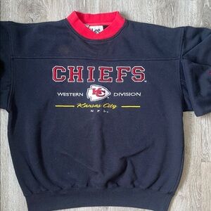 Vintage Lee Black and Red Chiefs Crewneck Sweater size large Kansas City 90s